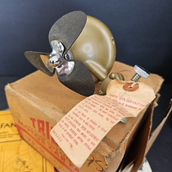 Vintage TRICO Vacuum Operated Motor Car Fan VF-2 Flexible Blade Model Box Paper - Picture 5 of 11